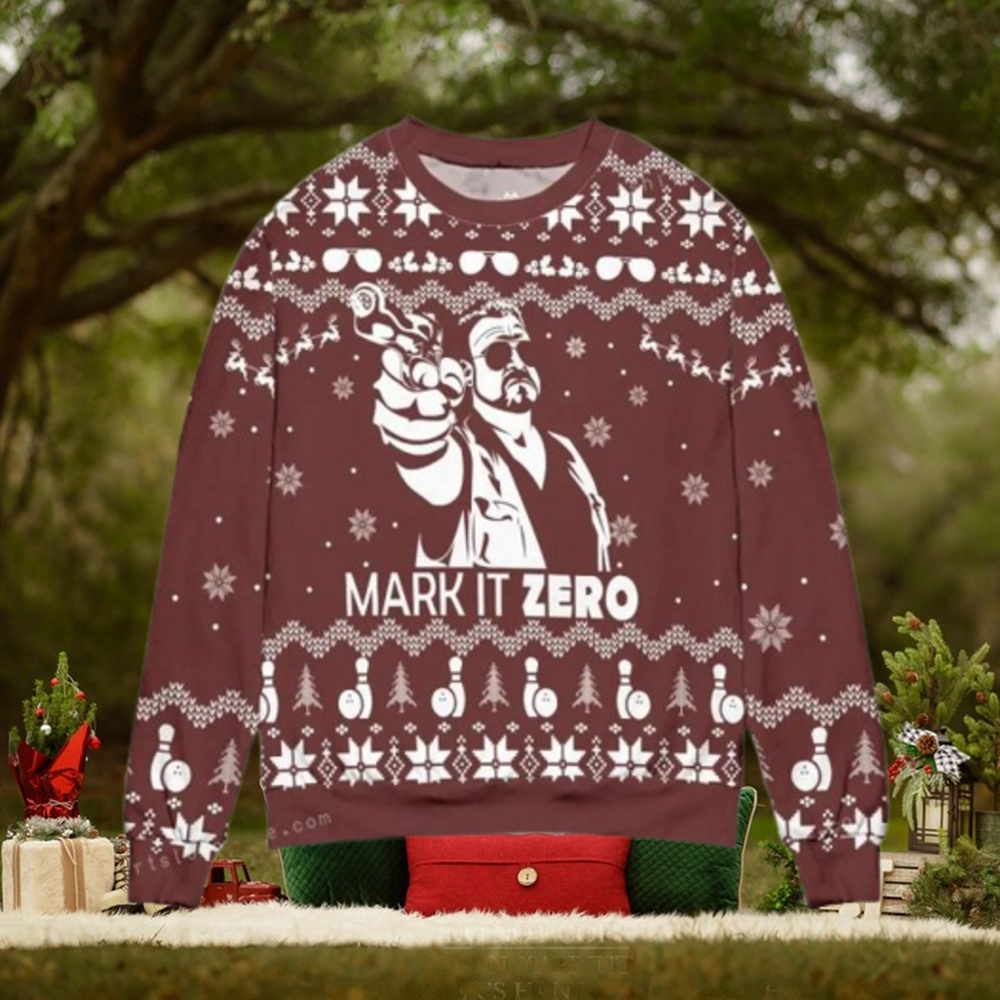 Mark It Zero The Big Lebowski Pine Tree And Snowflake Womens Ugly Sweater Mark It Zero The Big Lebowski Pine Tree And Snowflake Womens Ugly Sweater