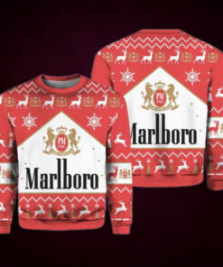 Marlboro Christmas Sweater, Classic Holiday Design Vintage Ugly Sweater