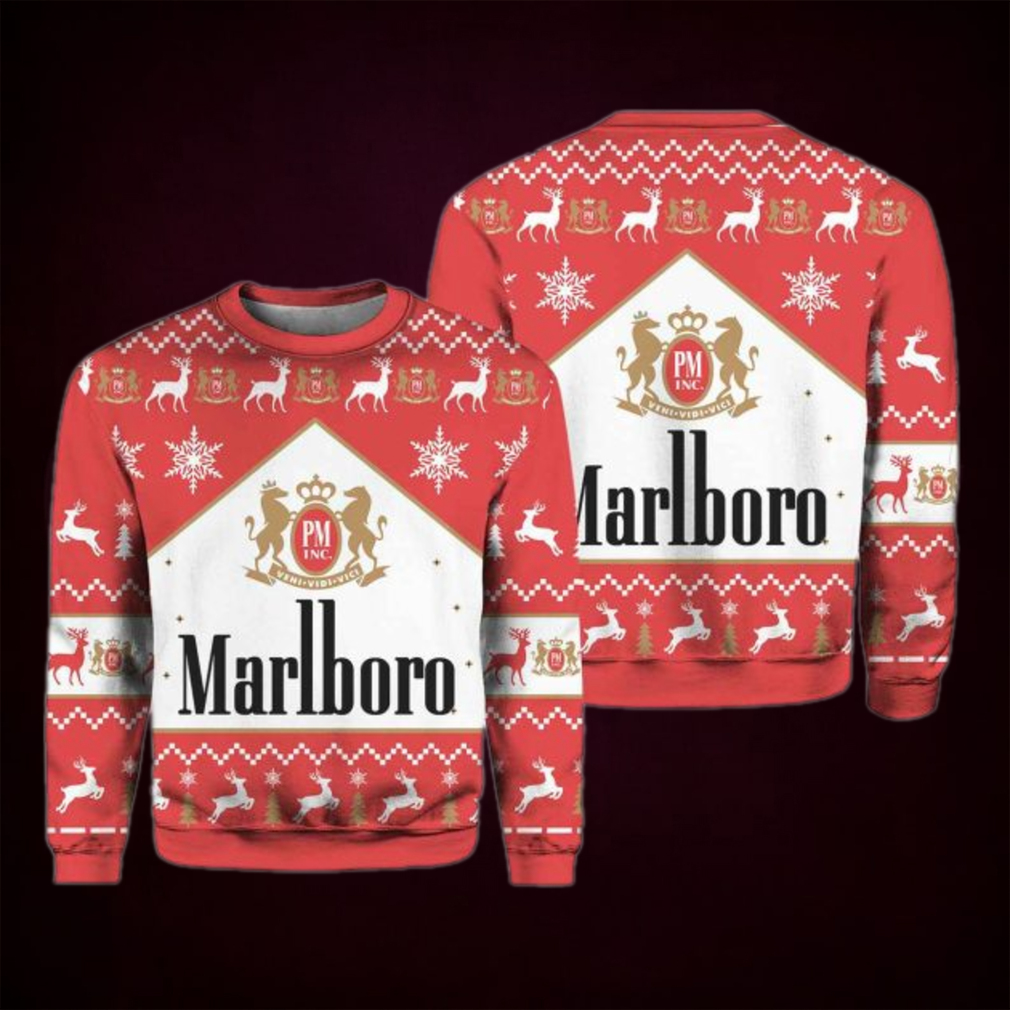 Marlboro Christmas Sweater, Classic Holiday Design Vintage Ugly Sweater Marlboro Christmas Sweater, Classic Holiday Design Vintage Ugly Sweater