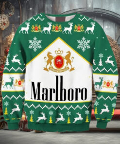 Marlboro Print Fun Ugly Christmas Sweater