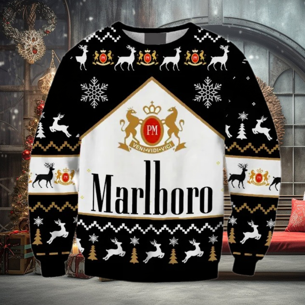 Marlboro Print Fun Ugly Christmas Sweaters Marlboro Print Fun Ugly Christmas Sweaters