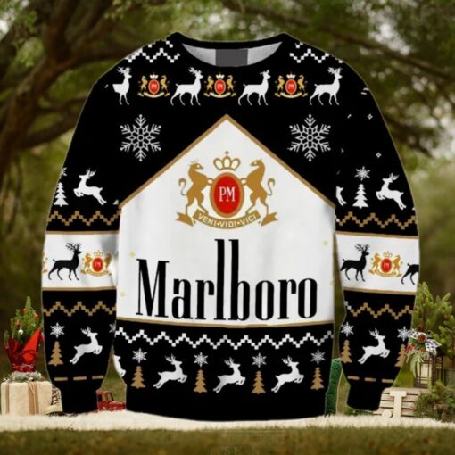 Marlboro Print Fun Ugly Christmas Sweaters