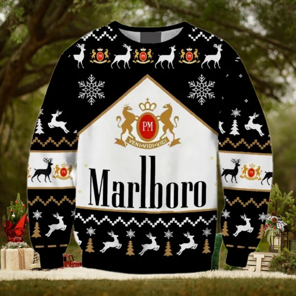 Marlboro Print Fun Ugly Christmas Sweaters Marlboro Print Fun Ugly Christmas Sweaters