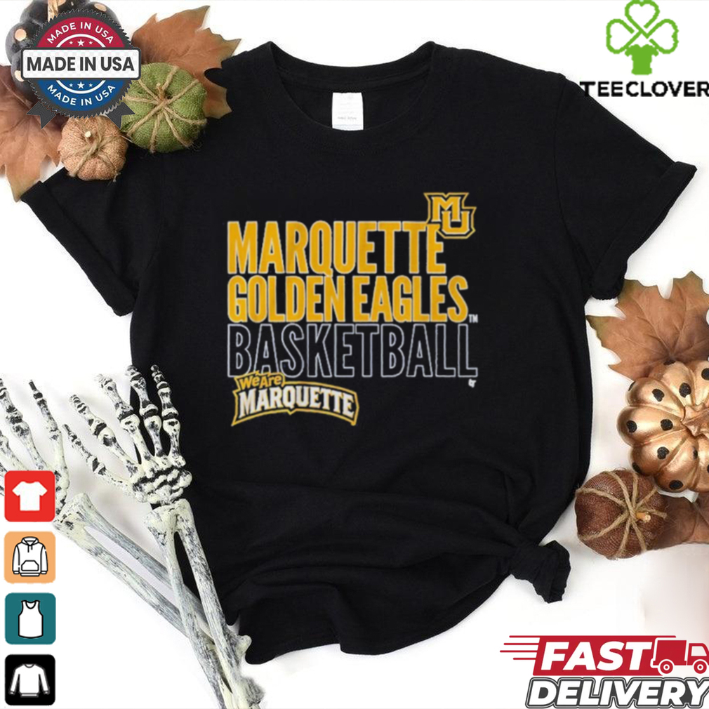 Marquette Basketball Text Logo Overlay Shirt Marquette Basketball Text Logo Overlay Shirt