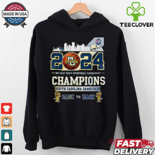 Marquette Golden Eagles 2024 Big East Men’s Basketball Tournament Champions South Carolina Gamecocks Back To Back Shirt