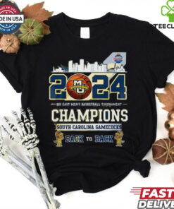Marquette Golden Eagles 2024 Big East Men’s Basketball Tournament Champions South Carolina Gamecocks Back To Back Shirt