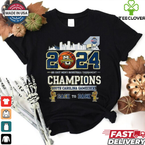 Marquette Golden Eagles 2024 Big East Men’s Basketball Tournament Champions South Carolina Gamecocks Back To Back Shirt