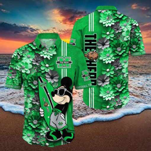 Marshall Thundering Herd Aloha Mick Pattern Hawaiian Shirt For Fans