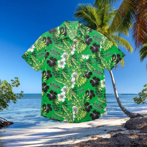 Marshall Thundering Herd Floral Hawaiian Shirt