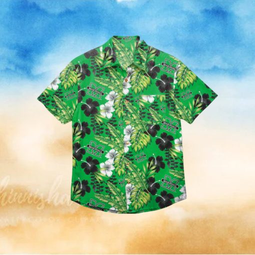 Marshall Thundering Herd Floral Hawaiian Shirt