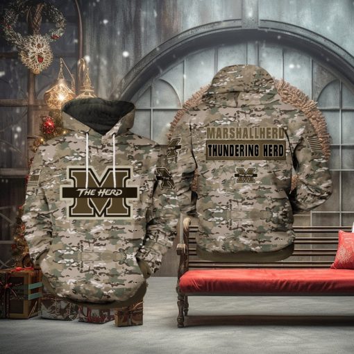 Marshall Thundering Herd NCAA Camo Veteran 3D Printed Hoodie