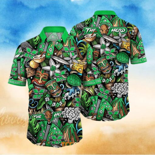 Marshall Thundering Herd Ncaa Mens Floral Special Design Hawaiian Shirt