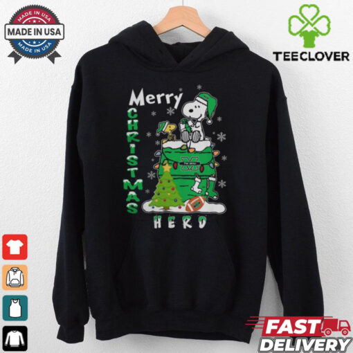 Marshall Thundering Herd Snoopy And Woodstock Merry Christmas Shirt