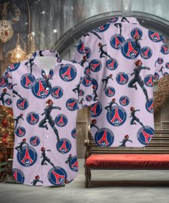 Marvel Avengers Attire Natasha Romanoff Hawaiian Camp Shirt Paris Saint Germain Fc