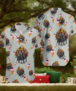 Marvel Avengers Clothes Rocket Raccoon Hawaiian Shirt With Suit Ice Cream Cone Sundae