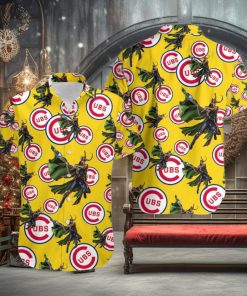 Marvel Avengers Edge Game Loki Hawaiian Button Up Shirt Mens Chicago Cubs