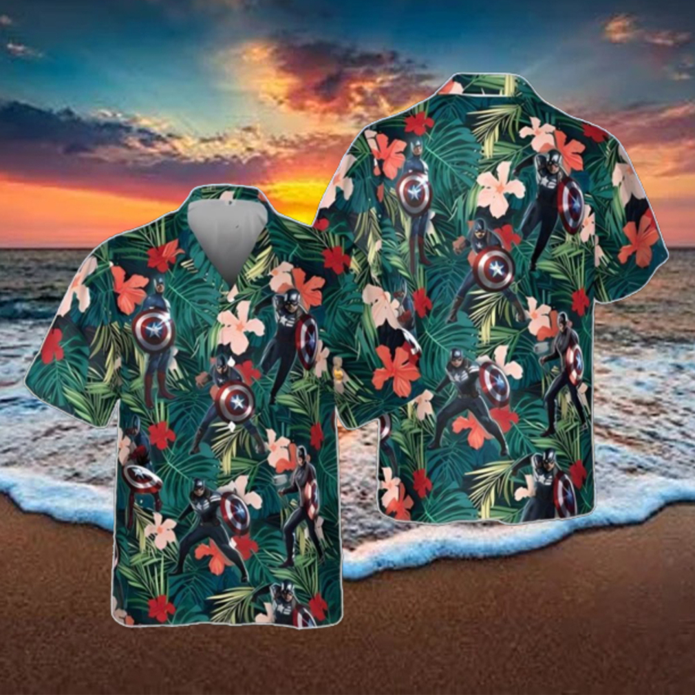 Marvel Captain America 3D Hawaiian Shirt Unique Gift Summer Beach Marvel Captain America 3D Hawaiian Shirt Unique Gift Summer Beach