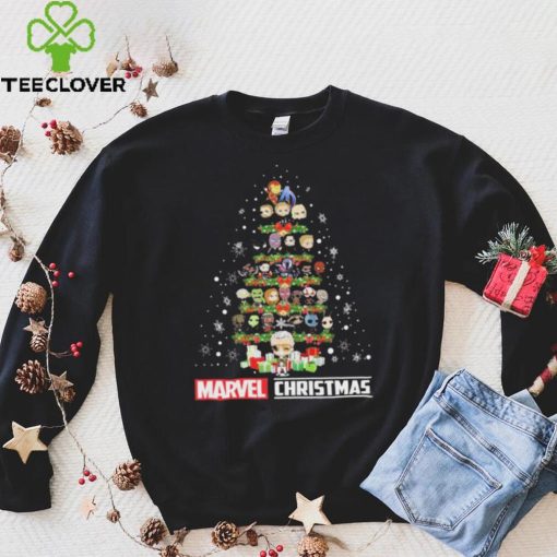 Marvel Christmas Tree Marvel Avengers Endgame, Thor, Spider man Christmas Shirt