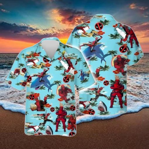 Marvel Hawaiian Shirt Deadpool Red Hibiscus Hawaiian Shirt Unique Gift