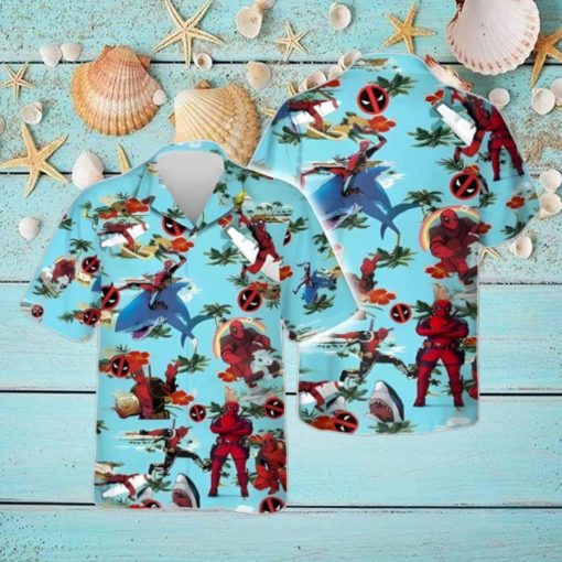 Marvel Hawaiian Shirt Deadpool Red Hibiscus Hawaiian Shirt Unique Gift