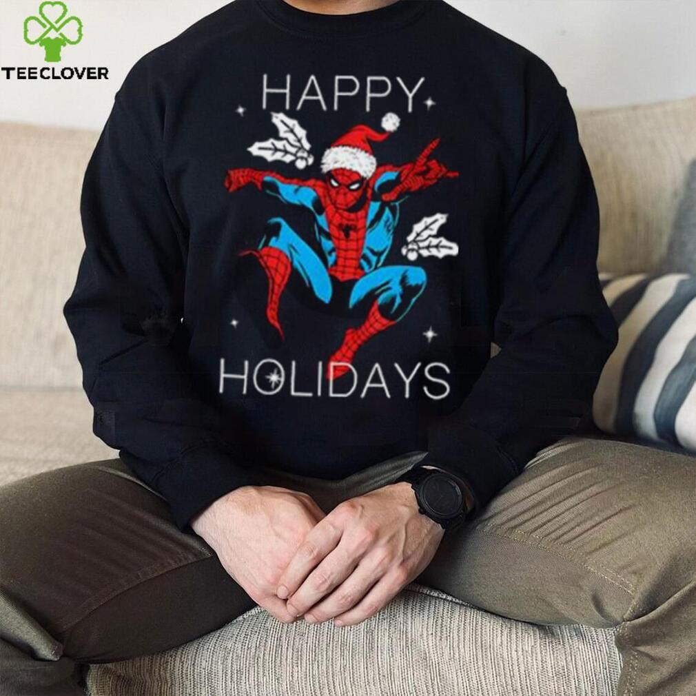 Marvel Spider Shirt, Man Happy Holidays Santa Christmas T Shirt Marvel Spider Shirt, Man Happy Holidays Santa Christmas T Shirt