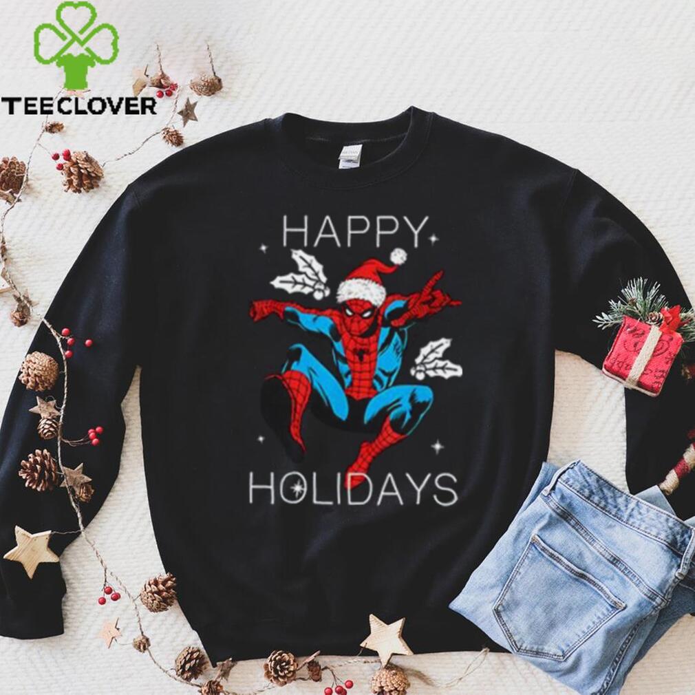 Marvel Spider Shirt, Man Happy Holidays Santa Christmas T Shirt Marvel Spider Shirt, Man Happy Holidays Santa Christmas T Shirt
