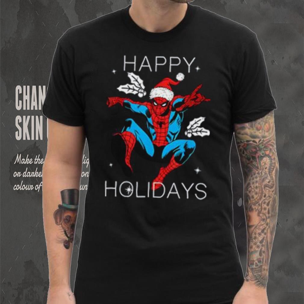 Marvel Spider Shirt, Man Happy Holidays Santa Christmas T Shirt Marvel Spider Shirt, Man Happy Holidays Santa Christmas T Shirt