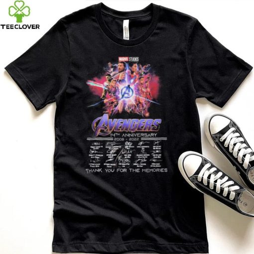 Marvel Studios Avengers 14th Anniversary 2008 2022 Thank You For The Memories Signatures Shirt