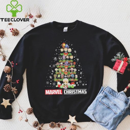 Marvel Studios Chibi Character Xmas Tree Merry Christmas Marvel Shirt