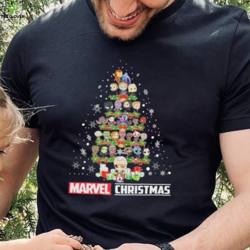 Marvel Studios Chibi Character Xmas Tree Merry Christmas Marvel Shirt