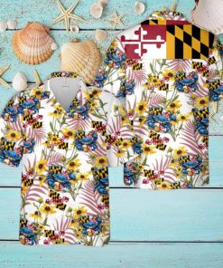 Maryland Flag Blue Crab, Cold Beer, Softball Hawaiian Shirt