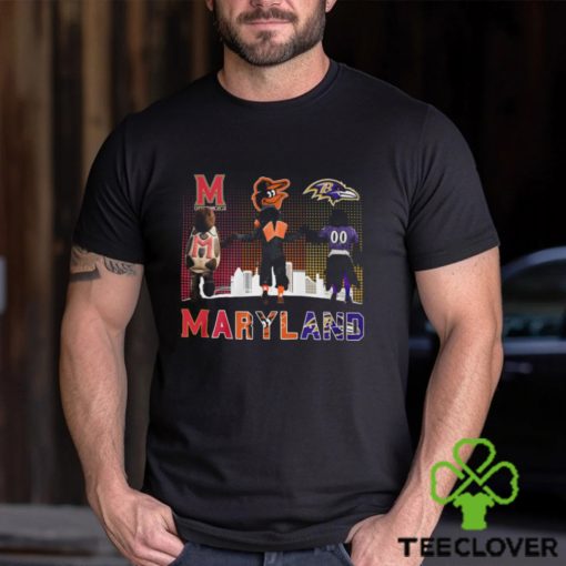 Maryland Sports Teams Mascots Maryland Terrapins, Baltimore Orioles And Baltimore Ravens Champions Shirt