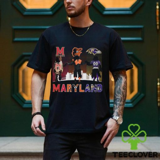 Maryland Sports Teams Mascots Maryland Terrapins, Baltimore Orioles And Baltimore Ravens Champions Shirt
