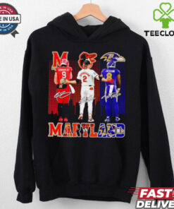 Maryland Terrapins Edwards Jr x Orioles Henderson x Ravens Jackson skyline shirt