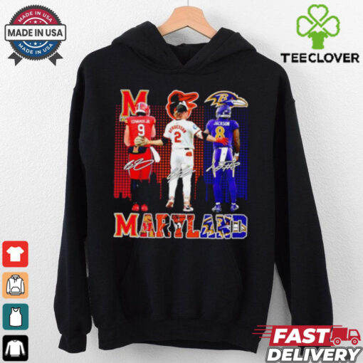 Maryland Terrapins Edwards Jr x Orioles Henderson x Ravens Jackson skyline shirt