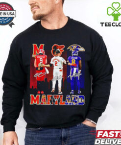 Maryland Terrapins Edwards Jr x Orioles Henderson x Ravens Jackson skyline shirt