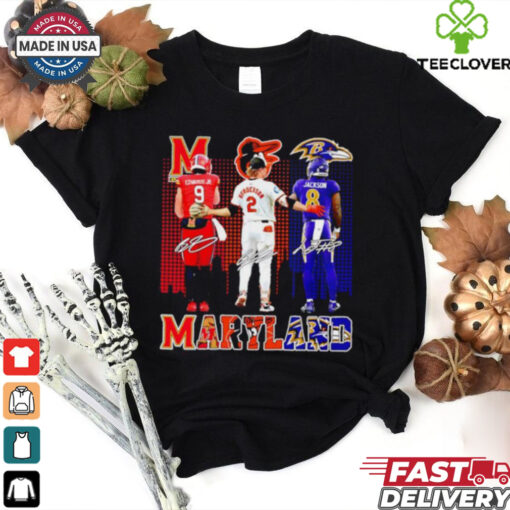 Maryland Terrapins Edwards Jr x Orioles Henderson x Ravens Jackson skyline shirt