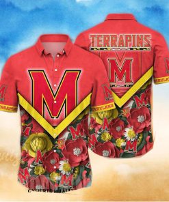 Maryland Terrapins NCAA Flower Unisex Full Print Hawaiian Shirt 1 Maryland Terrapins NCAA Flower Unisex Full Print Hawaiian Shirt