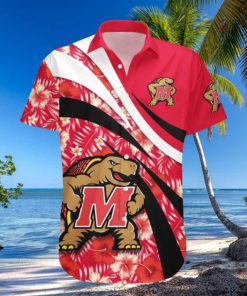 Maryland Terrapins NCAA Hibiscus Flower Pattern Aloha Hawaiian Shirt