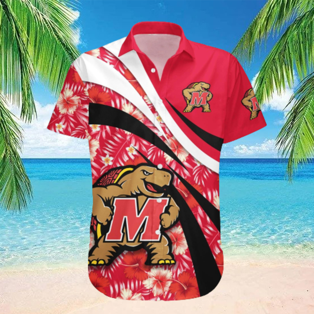Maryland Terrapins NCAA Hibiscus Flower Pattern Aloha Hawaiian Shirt Maryland Terrapins NCAA Hibiscus Flower Pattern Aloha Hawaiian Shirt