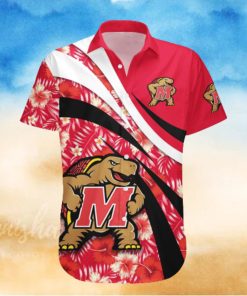 Maryland Terrapins NCAA Hibiscus Flower Pattern Aloha Hawaiian Shirt