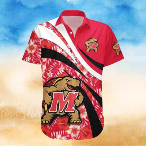 Maryland Terrapins NCAA Hibiscus Flower Pattern Aloha Hawaiian Shirt