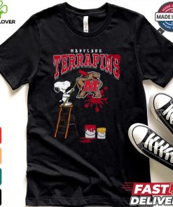 Maryland Terrapins Snoopy Painting Shirt