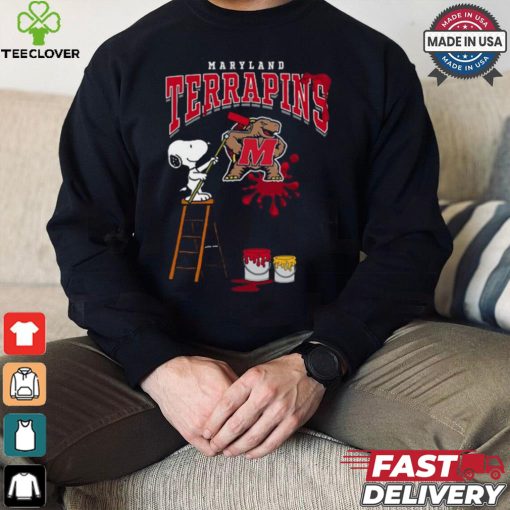 Maryland Terrapins Snoopy Painting Shirt