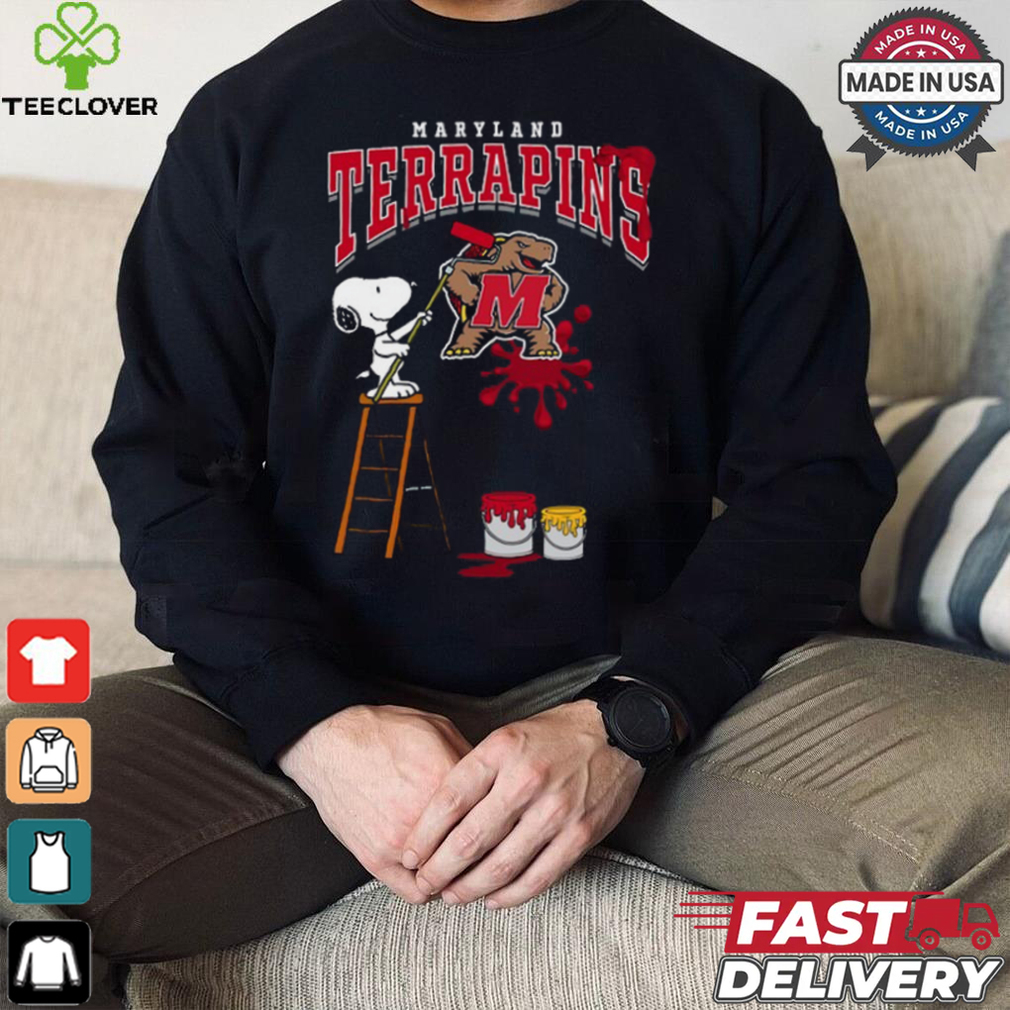 Maryland Terrapins Snoopy Painting Shirt Maryland Terrapins Snoopy Painting Shirt