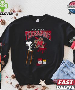 Maryland Terrapins Snoopy Painting Shirt