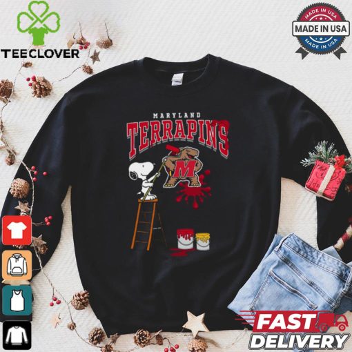 Maryland Terrapins Snoopy Painting Shirt