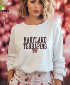 Maryland Terrapins White Gameday Oversized Logo Performance T Shirts