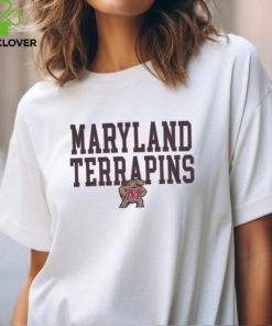 Maryland Terrapins White Gameday Oversized Logo Performance T Shirts