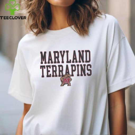 Maryland Terrapins White Gameday Oversized Logo Performance T Shirts